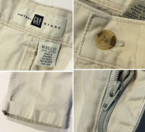 画像2: 【ビンテージ】【ギャップ】【GAP】ギャップ【ベージュ】【2タック】【コットンパンツ】【35×30】  (2)