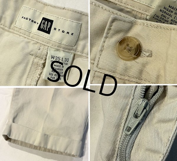 画像2: 【ビンテージ】【ギャップ】【GAP】ギャップ【ベージュ】【2タック】【コットンパンツ】【35×30】  (2)