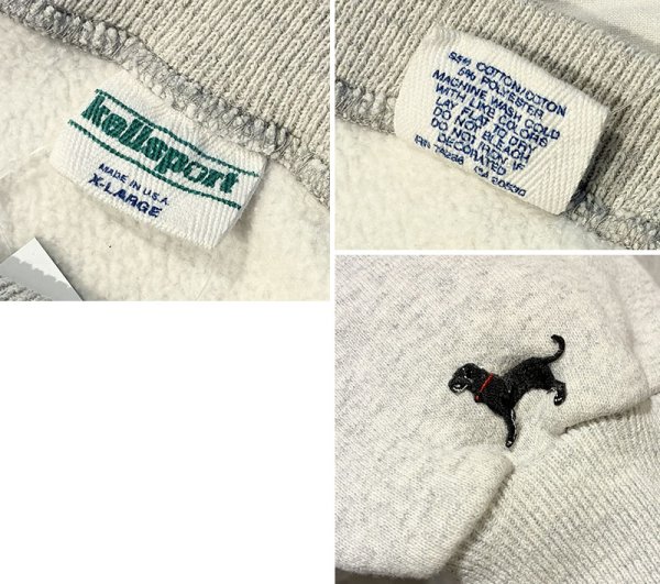 画像2: 90's USA製 ケルスポーツ Kellsport【ビンテージ】【The Black Dog】ブラックドッグ【グレー】【犬プリント】【スウェット】【サイズXL】  (2)
