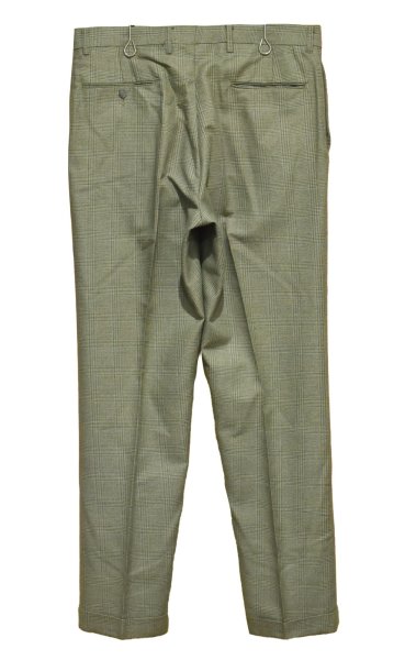 画像3: 70’ｓ ビンテージ【Wright】【緑系】チェック柄【スラックス】テーパードシルエット【パンツ】【W35程度】  (3)