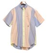 画像1: ビンテージ【TOMMY HILFIGER】トミーヒルフィガー【水色×ピンク×黄色】マルチカラー【ボタンダウンシャツ】半袖シャツ【サイズS】  (1)