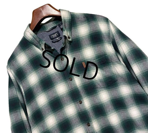 画像3: 【チャップス】CHAPS【ラルフローレン】 【POLO ralph lauren】PERFORMANCE【緑オンブレチェック】【ボタンダウンシャツ】 【サイズXL】   (3)