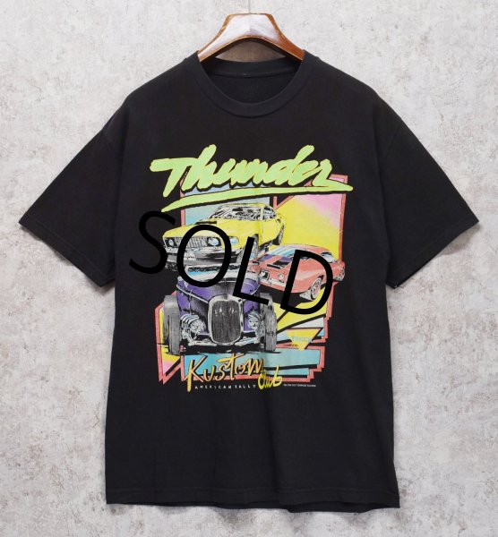 画像2: 00's~【USA製】ビンテージ【J.GALT】ジョンガルト【Thunder Kustom Club】アメリカンラリー【黒】【Tシャツ】【ワンサイズ】  (2)