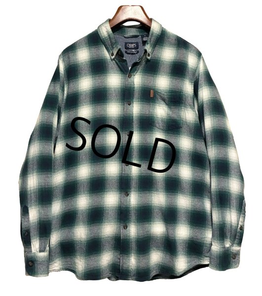 画像1: 【チャップス】CHAPS【ラルフローレン】 【POLO ralph lauren】PERFORMANCE【緑オンブレチェック】【ボタンダウンシャツ】 【サイズXL】   (1)