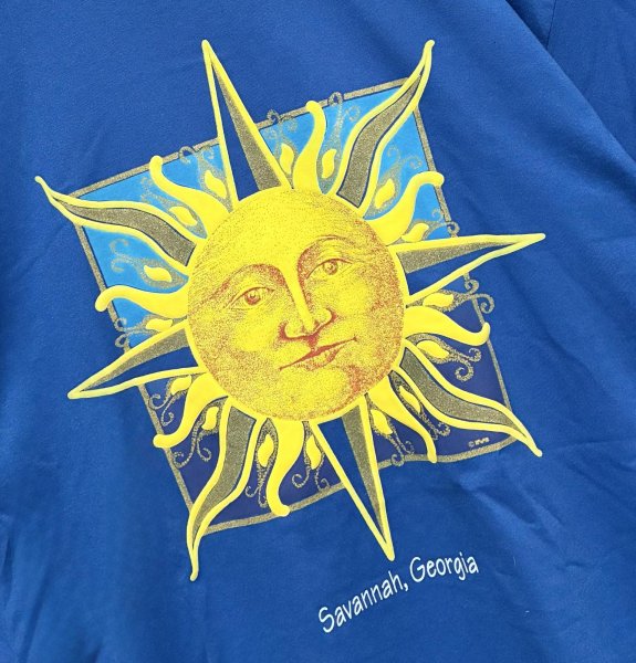 画像3: 90's【USA製】【ビンテージ】SUNSHINE【サンシャイン】太陽【青】【Ｔシャツ】【サイズXL】  (3)