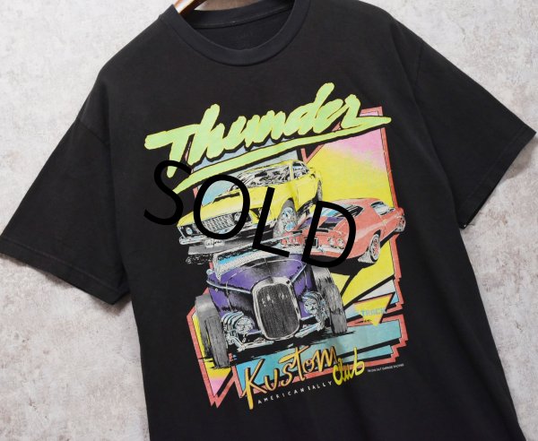 画像1: 00's~【USA製】ビンテージ【J.GALT】ジョンガルト【Thunder Kustom Club】アメリカンラリー【黒】【Tシャツ】【ワンサイズ】  (1)