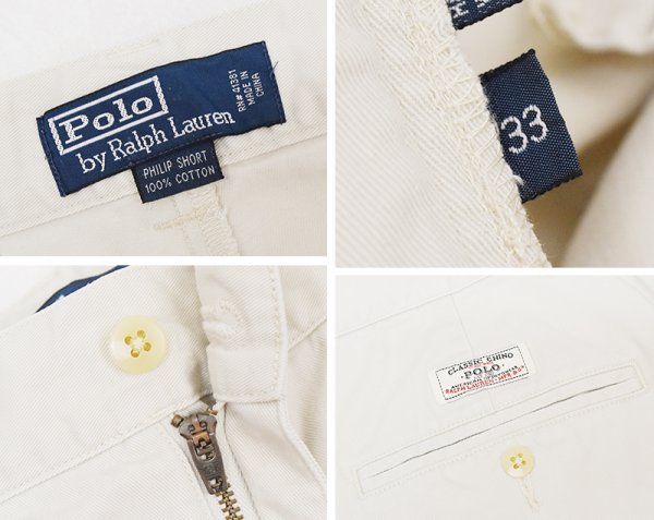 画像2: 【ラルフローレン】POLO RALPH LAUREN【ベージュ】【philip short】フィリップショーツ【コットンショーツ】【W33】  (2)