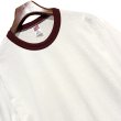 画像3: 【デッドストック】90's USA製 ビンテージ【SOFFE】ソフィー 【白xリブエンジ】【無地】【リンガーTシャツ】サイズL  (3)