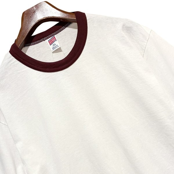 画像3: 【デッドストック】90's USA製 ビンテージ【SOFFE】ソフィー 【白xリブエンジ】【無地】【リンガーTシャツ】サイズL  (3)