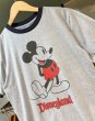 画像3:  【ビンテージ】ウォルトディズニー【ミッキーマウス】水色霜降り×紺 【リンガーTシャツ】 ディズニーランド【サイズＭ程度】  (3)