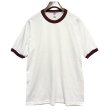 画像1: 【デッドストック】90's USA製 ビンテージ【SOFFE】ソフィー 【白xリブエンジ】【無地】【リンガーTシャツ】サイズL  (1)