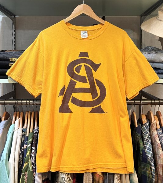 画像1: 【NEW AGENDA】【ビンテージ】ASU アリゾナ州立大学【黄色】【Tシャツ】【サイズL】  (1)
