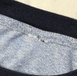 画像2:  【ビンテージ】ウォルトディズニー【ミッキーマウス】水色霜降り×紺 【リンガーTシャツ】 ディズニーランド【サイズＭ程度】  (2)