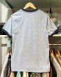 画像4:  【ビンテージ】ウォルトディズニー【ミッキーマウス】水色霜降り×紺 【リンガーTシャツ】 ディズニーランド【サイズＭ程度】  (4)