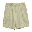 画像1: 90's【ビンテージ】【Eddie Bauer】エディーバウアー 【白タグ】【ベージュ】【２タック】【コットンショーツ】【短パン】【W34】  (1)