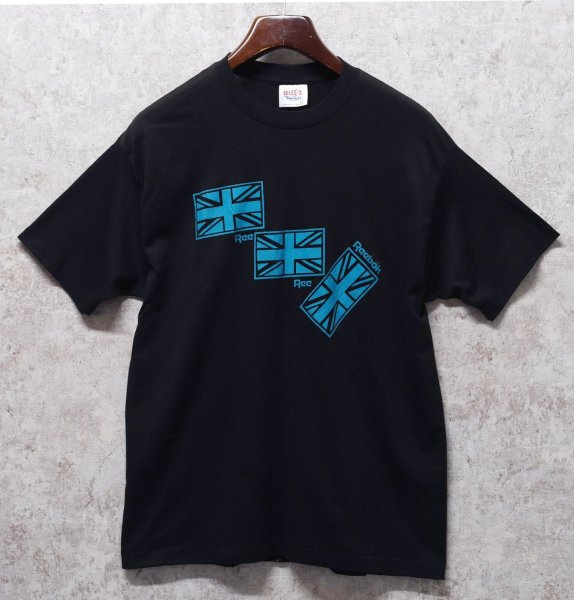 画像1: 90's【USA製】【ビンテージ】【Reebok】リーボック【黒×青ロゴ】【プリント】【Tシャツ】【サイズＸＬ】  (1)