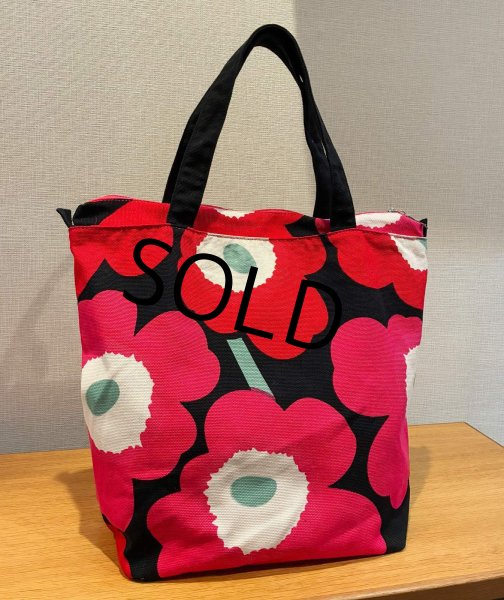 画像3: 90’s【ビンテージ】【marimekko】【マリメッコ】天マチ付き【トートバッグ】  (3)