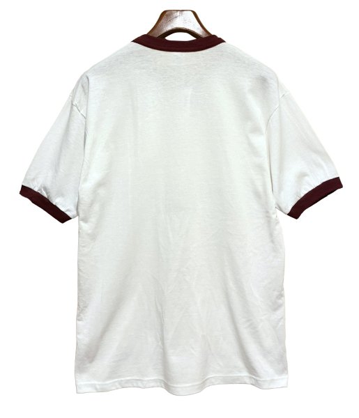 画像4: 【デッドストック】90's USA製 ビンテージ【SOFFE】ソフィー 【白xリブエンジ】【無地】【リンガーTシャツ】サイズL  (4)