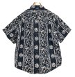 画像4: 90's~ ビンテージ【ROBERT STOCK】【紺】総柄 リネンｘコットン【半袖ボタンダウンシャツ】【サイズＭ】  (4)