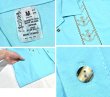 画像2: メキシコ製 ビンテージ【水色】ネイティブインディアン【刺繍】 キューバシャツ【オープンカラー】【半袖シャツ】開襟シャツ【サイズM】  (2)