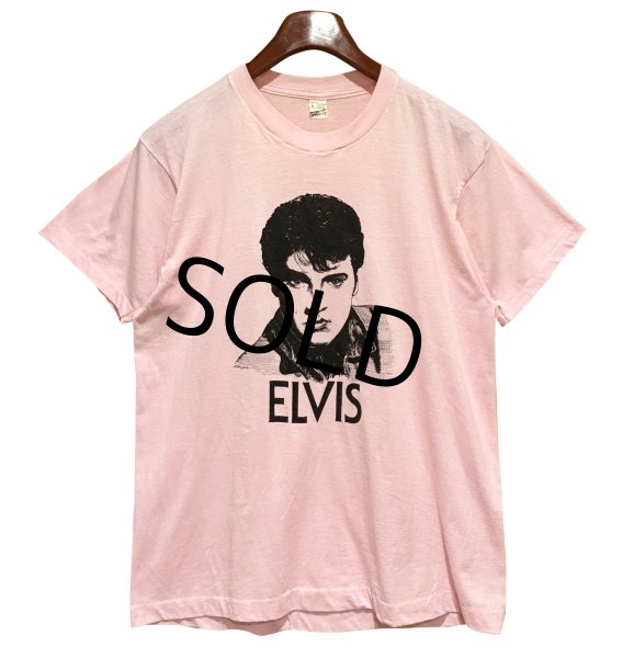 画像1: 80's【USA製】ビンテージ【SCREEN STARS】スクリーンスターズ【ELVIS】【エルヴィス】ピンク 【Tシャツ】【サイズL】  (1)