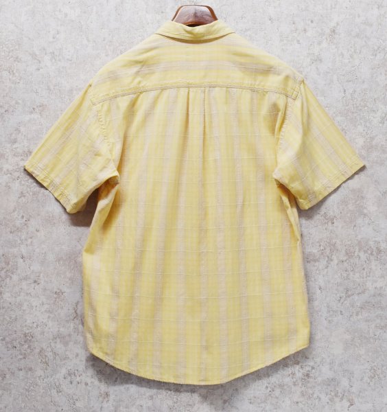 画像3: ビンテージ【St.John's Bay】セントジョンズベイ【EASY SHIRT】【黄色】チェック【ボタンダウンシャツ】半袖シャツ【サイズM】  (3)