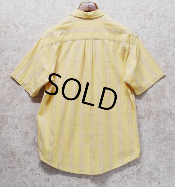 画像3: ビンテージ【St.John's Bay】セントジョンズベイ【EASY SHIRT】【黄色】チェック【ボタンダウンシャツ】半袖シャツ【サイズM】  (3)