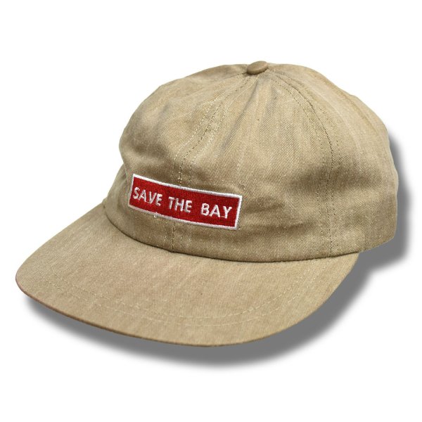 画像1: 【デッドストック】USA製【ビンテージ】【NEW ENGLAND CAP SAVE THE BAY】【ベージュ】【コットンキャップ】【ＢＢキャップ】  (1)