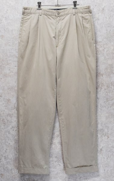 画像1: 90's~【ラルフローレン】POLO RALPH LAUREN【ベージュ】2タック【コットンパンツ】テーパードシルエット【36×32】  (1)