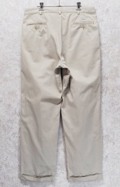 画像4: 90's~【ラルフローレン】POLO RALPH LAUREN【ベージュ】2タック【コットンパンツ】テーパードシルエット【36×32】  (4)