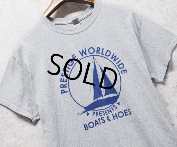 画像1: ビンテージ【GILDAN】【ギルダン】【prestige worldwide】ヨット【グレー】プリント【Tシャツ】【サイズL】  (1)