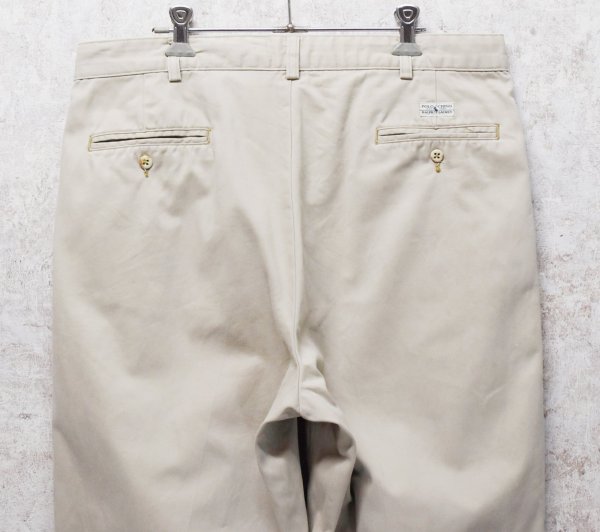 画像5: 90's~【ラルフローレン】POLO RALPH LAUREN【ベージュ】2タック【コットンパンツ】テーパードシルエット【36×32】  (5)