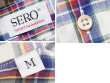 画像2: 【デッドストック】【ビンテージ】【SERO】【白ｘ青ｘ赤ｘ緑 チェック】【半袖シャツ】BDシャツ【サイズＭ】  (2)