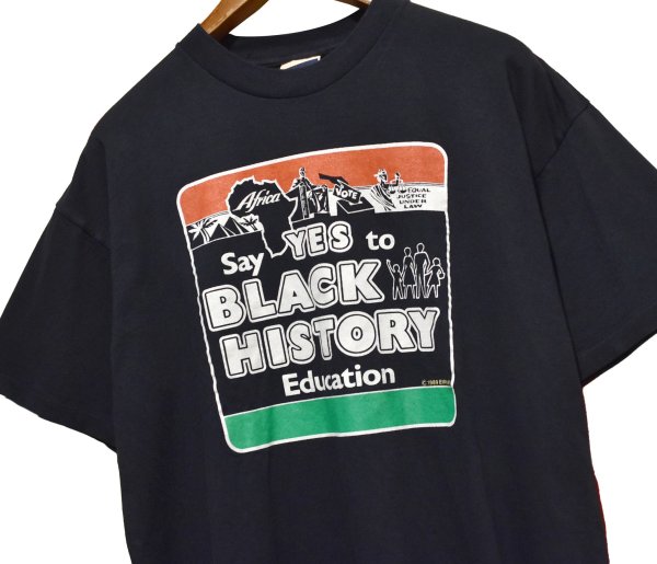 画像1: 【~90's】USA製【ビンテージ】【RED OAK】【黒】【SAY YES BLACK HISTORY】【Tシャツ】【サイズXL】  (1)