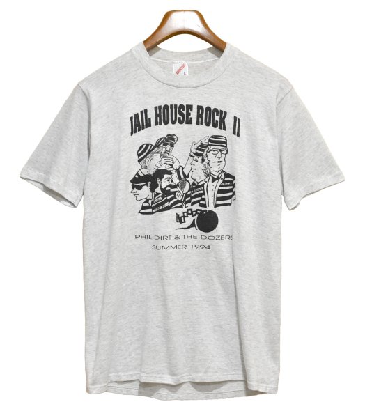 画像3: 【90's】【USA製】【ビンテージ】【JERZEES】ジャージーズ【JAIL HOUSE ROCK IL】プリント【グレー】【Tシャツ】【サイズL】  (3)