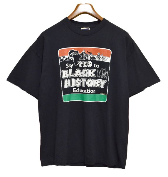 画像3: 【~90's】USA製【ビンテージ】【RED OAK】【黒】【SAY YES BLACK HISTORY】【Tシャツ】【サイズXL】  (3)