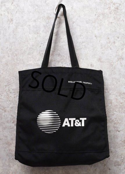 画像3: ほぼ未使用【ビンテージ】【AT & T】黒【マチ付き】【ナイロン】【トートバッグ】  (3)