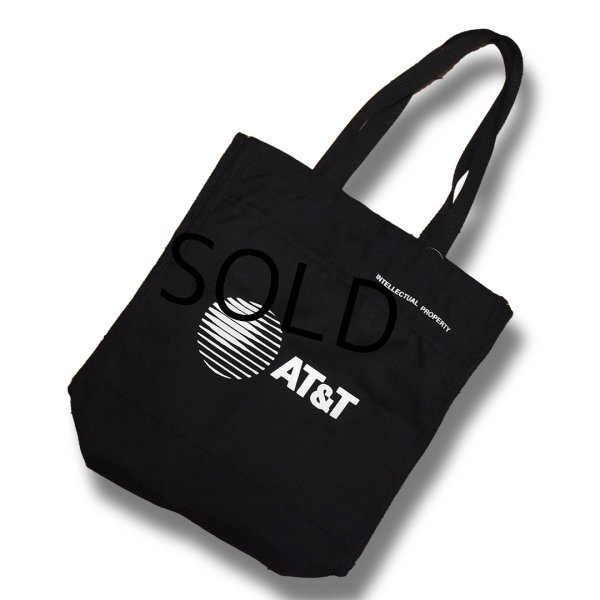 画像1: ほぼ未使用【ビンテージ】【AT & T】黒【マチ付き】【ナイロン】【トートバッグ】  (1)