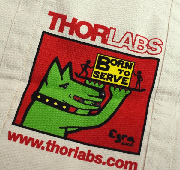 画像2: ほぼ未使用【ビンテージ】【THORLABS】ソーラボ【生成り】【犬】【マチ付き】【トートバッグ】  (2)