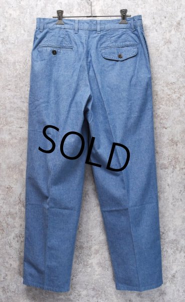 画像5: 【ビンテージ】カナダ製【St.Michael】MARKS & SPENCER【水色】２タック【コットンパンツ】テーパードシルエット【32ｘ29】  (5)