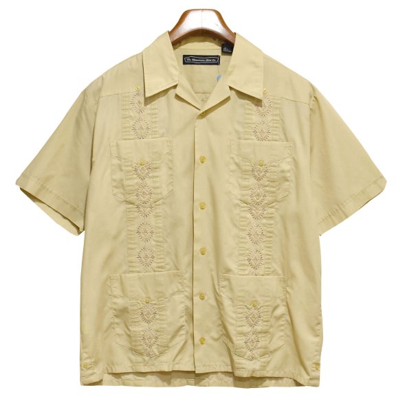 画像1: 【ビンテージ】THE HAVANERA SHIRTS【ベージュ】キューバシャツ【半袖開襟シャツ】オープンカラーシャツ【サイズM】   (1)