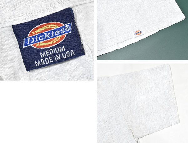 画像2: 90's~【USA製】 ビンテージ【ディッキーズ】【Dickies】【ライトグレー】【無地】【ポケット付き】【Tシャツ】【サイズM】  (2)