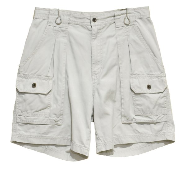 画像1: 90's~ ビンテージ【Eddie Bauer】エディーバウアー 【白タグ】【２タック】オフホワイト【ブッシュショーツ】【短パン】【W31】  (1)
