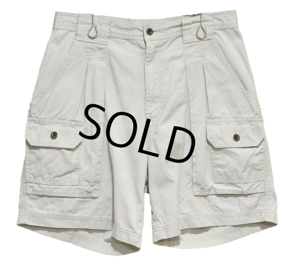 画像1: 90's~ ビンテージ【Eddie Bauer】エディーバウアー 【白タグ】【２タック】オフホワイト【ブッシュショーツ】【短パン】【W31】  (1)