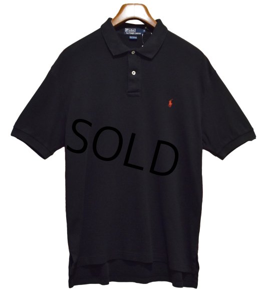 画像1: 【ビンテージ】【オールドラルフローレン】POLO RALPH LAUREN 【黒】無地 コットン【ポロシャツ】【サイズM】   (1)