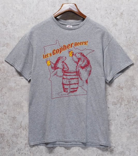 画像1: ビンテージ【DELTA】デルタ【Let's Gopher Beers!】【ゴーファー】【アニマル】【プリントTシャツ】【サイズL】 (1)