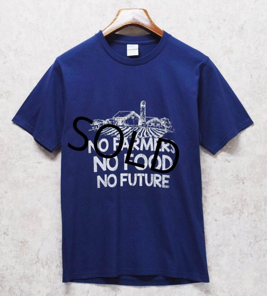 画像1: 【90's】ビンテージ【PORT & COMPANY】【NO FARMERS NO FOOD NO FUTURE】【プリントTシャツ】【ネイビー】【S】 (1)
