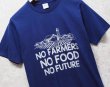 画像2: 【90's】ビンテージ【PORT & COMPANY】【NO FARMERS NO FOOD NO FUTURE】【プリントTシャツ】【ネイビー】【S】 (2)