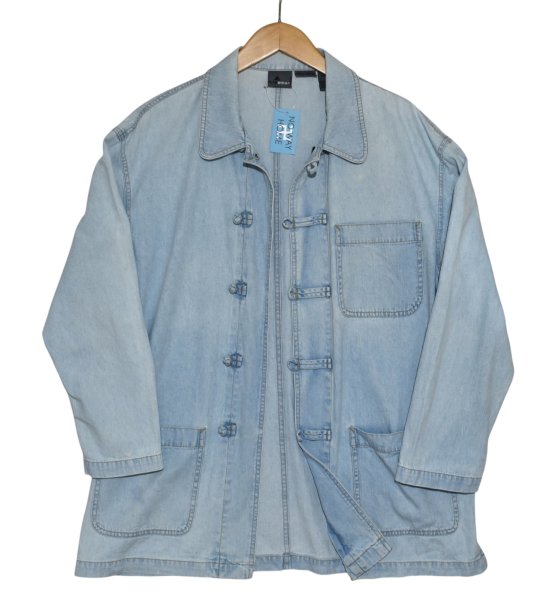 画像5: 【LIZ WEAR】【ライトデニム】カンフージャケット風【デニムジャケット】【チャイナジャケット】【サイズL】  (5)