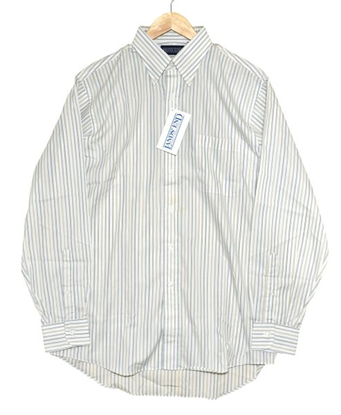 画像1: 【デッドストック】【90's】【LANDS' END】ランズエンド【ボタンダウンシャツ】白【ストライプ】【15 1/2-34】  (1)